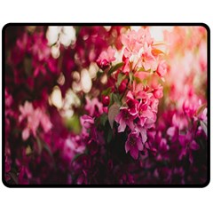 Pink Flower Two Sides Fleece Blanket (medium) by artworkshop