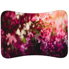 Pink Flower Velour Seat Head Rest Cushion by artworkshop