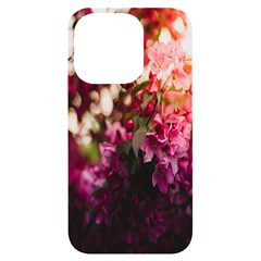 Pink Flower Iphone 14 Pro Black Uv Print Case by artworkshop