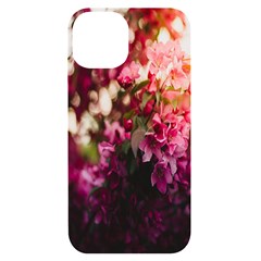 Pink Flower Iphone 14 Black Uv Print Case by artworkshop