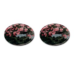 Pink Peony  Flower Cufflinks (oval) by artworkshop