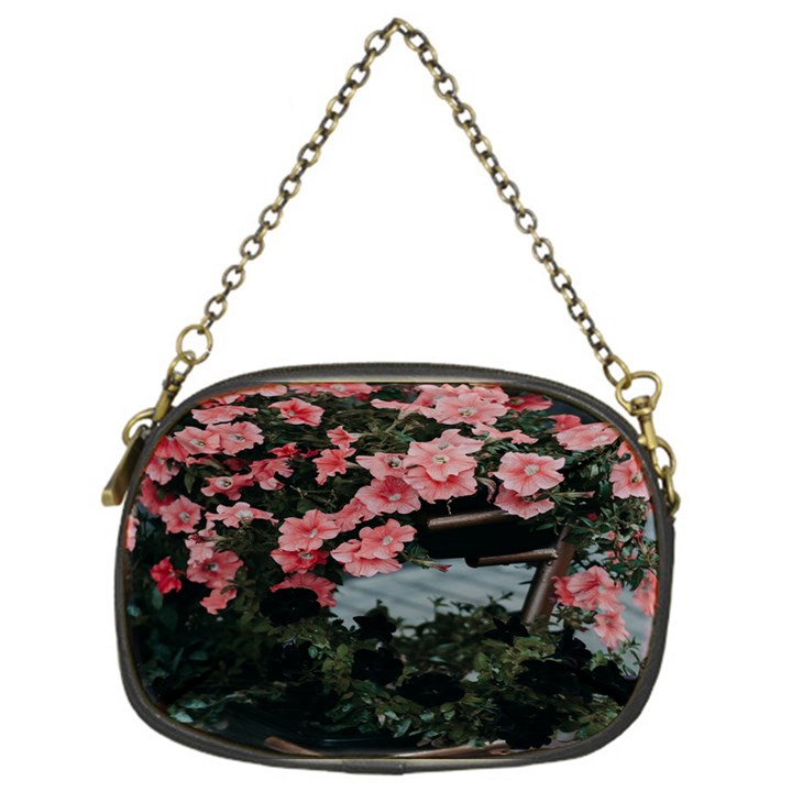 Pink Peony  Flower Chain Purse (One Side)