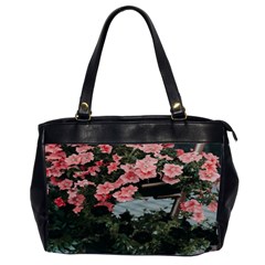 Pink Peony  Flower Oversize Office Handbag (2 Sides) by artworkshop