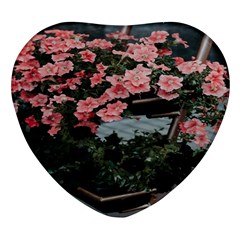 Pink Peony  Flower Heart Glass Fridge Magnet (4 Pack) by artworkshop