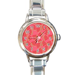 Watermelon Background Watermelon Wallpaper Round Italian Charm Watch by pakminggu