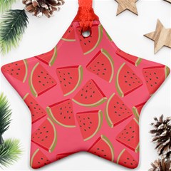 Watermelon Background Watermelon Wallpaper Ornament (star)