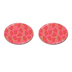 Watermelon Background Watermelon Wallpaper Cufflinks (oval) by pakminggu