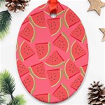 Watermelon Background Watermelon Wallpaper Oval Ornament (Two Sides) Front