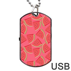 Watermelon Background Watermelon Wallpaper Dog Tag Usb Flash (one Side) by pakminggu