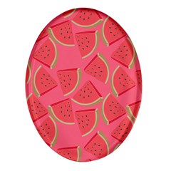 Watermelon Background Watermelon Wallpaper Oval Glass Fridge Magnet (4 Pack) by pakminggu