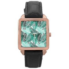 Background Pattern Texture Leaves Design Wallpaper Rose Gold Leather Watch  by pakminggu