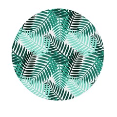 Background Pattern Texture Leaves Design Wallpaper Mini Round Pill Box by pakminggu