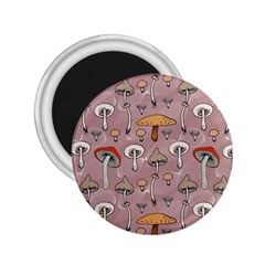 Mushrooms Autumn Fall Pattern Seamless Decorative 2 25  Magnets by pakminggu