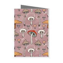 Mushrooms Autumn Fall Pattern Seamless Decorative Mini Greeting Cards (pkg Of 8) by pakminggu