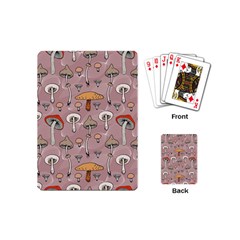 Mushrooms Autumn Fall Pattern Seamless Decorative Playing Cards Single Design (mini) by pakminggu