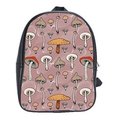 Mushrooms Autumn Fall Pattern Seamless Decorative School Bag (xl) by pakminggu