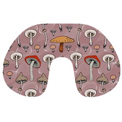 Mushrooms Autumn Fall Pattern Seamless Decorative Travel Neck Pillow by pakminggu