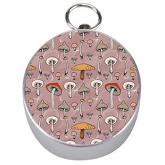 Mushrooms Autumn Fall Pattern Seamless Decorative Silver Compasses by pakminggu