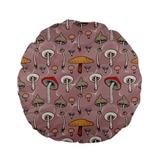 Mushrooms Autumn Fall Pattern Seamless Decorative Standard 15  Premium Flano Round Cushions by pakminggu