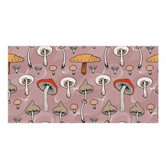 Mushrooms Autumn Fall Pattern Seamless Decorative Satin Shawl 45  X 80  by pakminggu