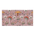 Mushrooms Autumn Fall Pattern Seamless Decorative Satin Wrap 35  x 70  Front