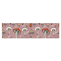 Mushrooms Autumn Fall Pattern Seamless Decorative Oblong Satin Scarf (16  X 60 ) by pakminggu