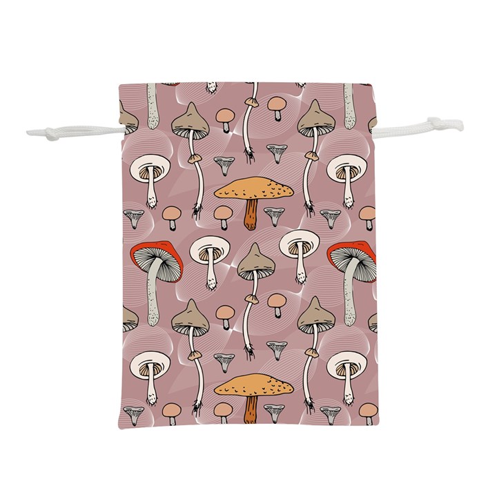 Mushrooms Autumn Fall Pattern Seamless Decorative Lightweight Drawstring Pouch (S)