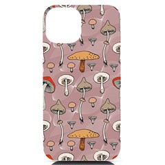 Mushrooms Autumn Fall Pattern Seamless Decorative Iphone 14 Black Uv Print Case by pakminggu