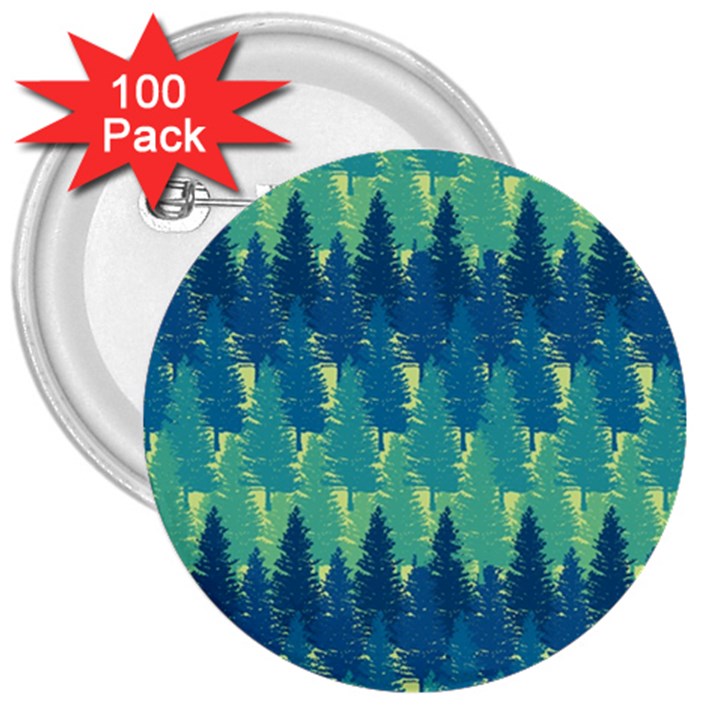 Christmas Trees Pattern Digital Paper Seamless 3  Buttons (100 pack) 