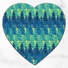 Christmas Trees Pattern Digital Paper Seamless Jigsaw Puzzle (heart) by pakminggu