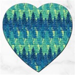 Christmas Trees Pattern Digital Paper Seamless Jigsaw Puzzle (Heart) Front