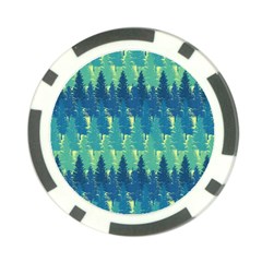 Christmas Trees Pattern Digital Paper Seamless Poker Chip Card Guard (10 Pack)