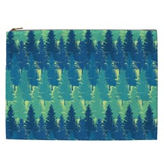 Christmas Trees Pattern Digital Paper Seamless Cosmetic Bag (xxl)