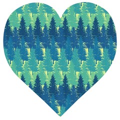 Christmas Trees Pattern Digital Paper Seamless Wooden Puzzle Heart