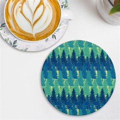 Christmas Trees Pattern Digital Paper Seamless Uv Print Round Tile Coaster