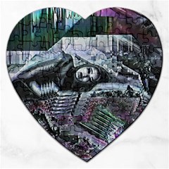 Cyberpunk Drama Jigsaw Puzzle (heart) by MRNStudios