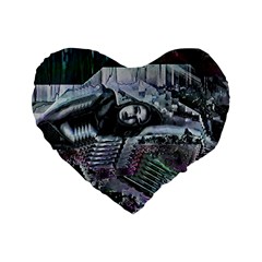 Cyberpunk Drama Standard 16  Premium Flano Heart Shape Cushions