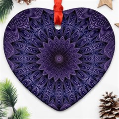 Shape Geometric Symmetrical Symmetry Wallpaper Heart Ornament (two Sides)