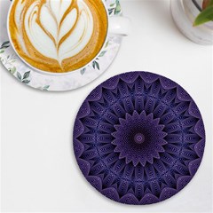 Shape Geometric Symmetrical Symmetry Wallpaper Uv Print Round Tile Coaster by Bangk1t