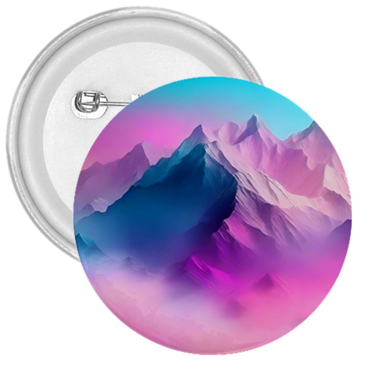 Landscape Mountain Colorful Nature 3  Buttons