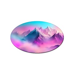 Landscape Mountain Colorful Nature Sticker (oval) by Ravend