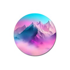 Landscape Mountain Colorful Nature Magnet 3  (round) by Ravend