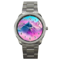 Landscape Mountain Colorful Nature Sport Metal Watch by Ravend