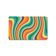 Swirl Twirl Rainbow Retro Magnet (name Card) by Ravend