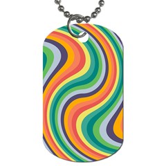 Swirl Twirl Rainbow Retro Dog Tag (one Side) by Ravend