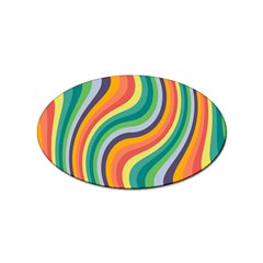 Swirl Twirl Rainbow Retro Sticker Oval (100 Pack) by Ravend