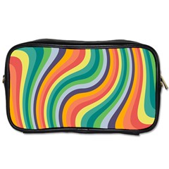 Swirl Twirl Rainbow Retro Toiletries Bag (one Side) by Ravend