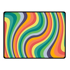 Swirl Twirl Rainbow Retro Fleece Blanket (small) by Ravend