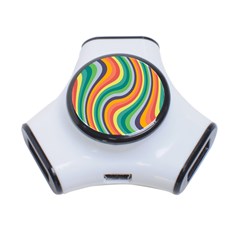 Swirl Twirl Rainbow Retro 3-port Usb Hub by Ravend