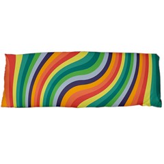 Swirl Twirl Rainbow Retro Body Pillow Case (dakimakura) by Ravend